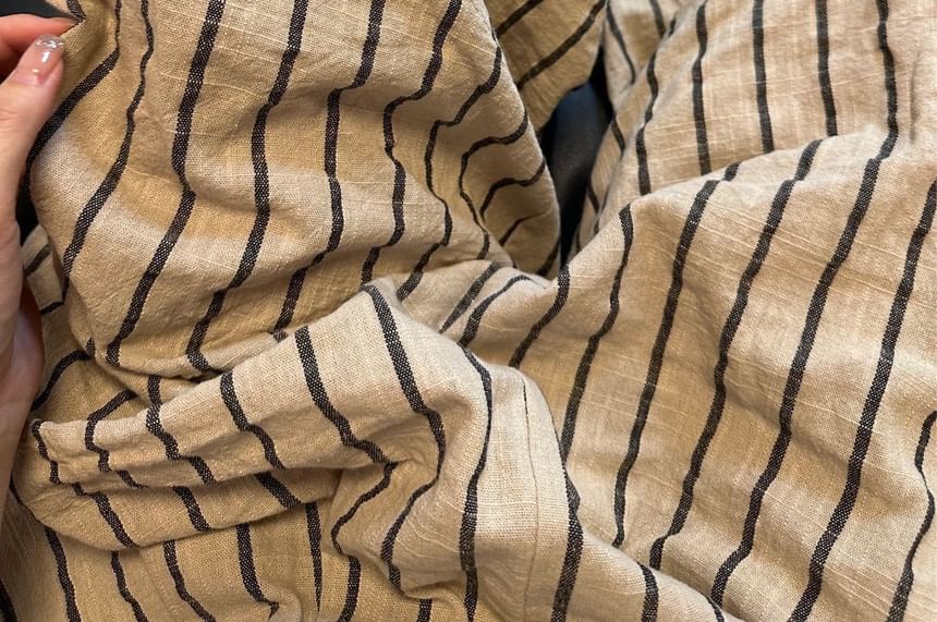 Waist Pants Leg Wide High Plain Striped FashionChic