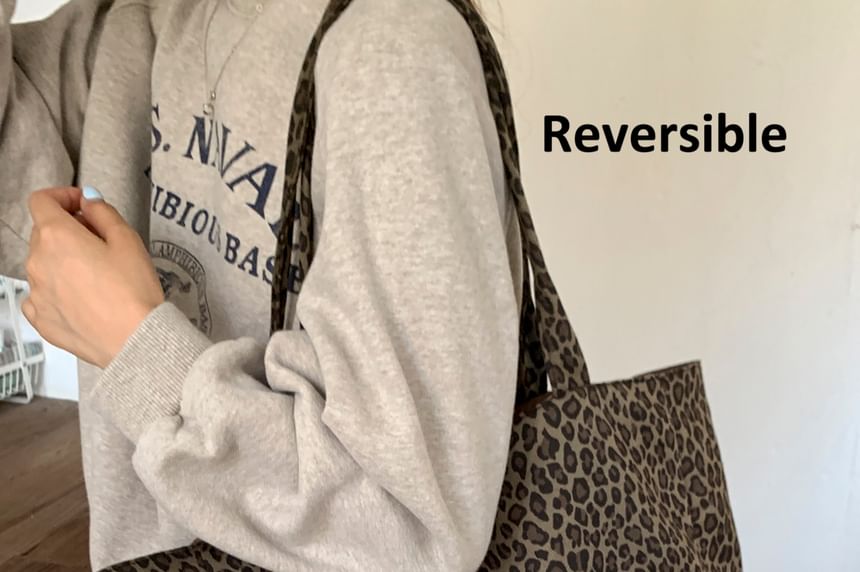 Panel Tote Print Bag Leopard FashionChic