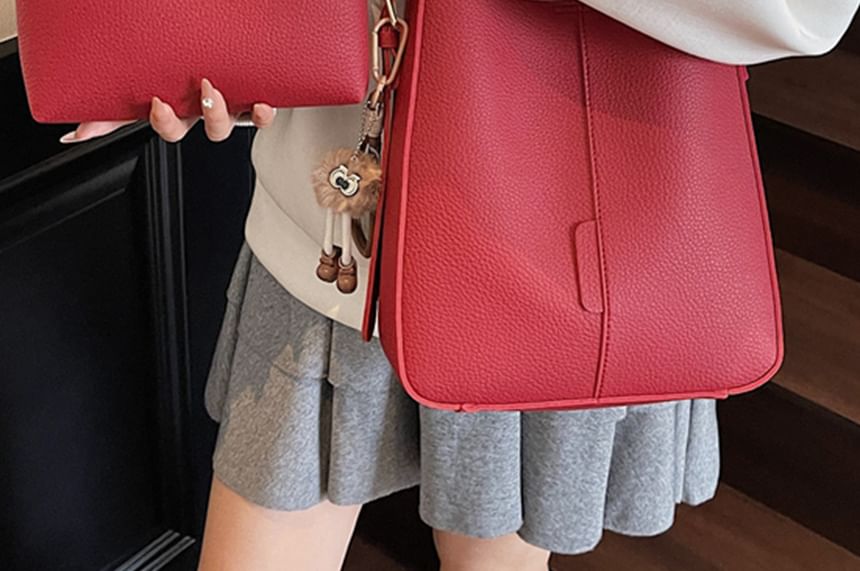 Faux Bag Pouch Leather With Shoulder FashionChic