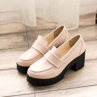 Block-Heel Platform Loafers mySite