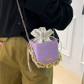 Chunky Chain Drawstring Box Crossbody Bag SpreePicky