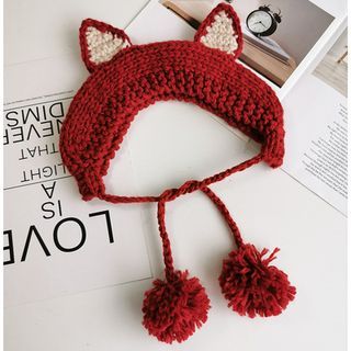 Fox Ear Knit Beanie SpreePicky