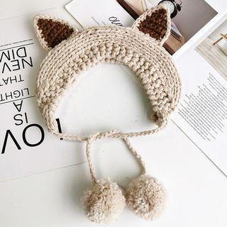 Fox Ear Knit Beanie SpreePicky