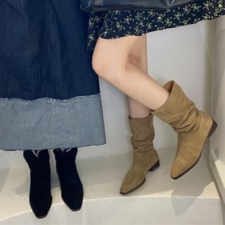 Wide-Calf Pointy Toe Short Boots SpreePicky