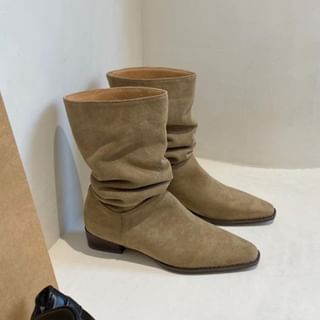 Wide-Calf Pointy Toe Short Boots SpreePicky