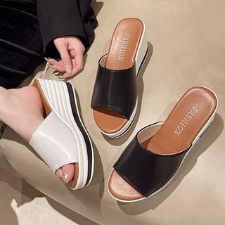 Platform Wedge Slide Sandals mySite