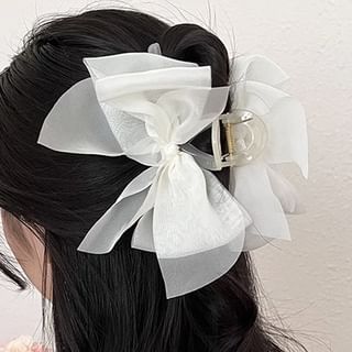 Mesh Bow Accent Hair Claw SpreePicky