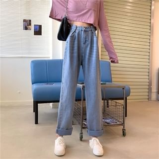 High Waist Washed Loose Fit Jeans SpreePicky