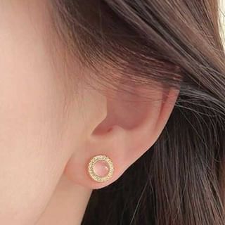 Faux Gemstone Bead Alloy Stud Earring mySite