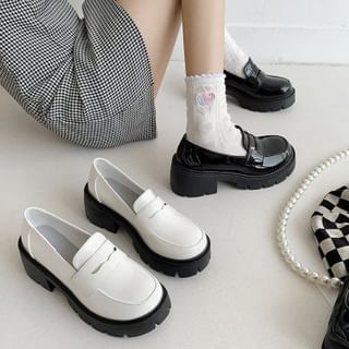 Platform Block-Heel Mary Jane Loafers SpreePicky