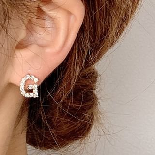 Rhinestone Lettering Ear Stud SpreePicky