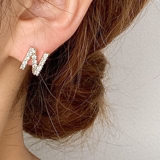 Rhinestone Lettering Ear Stud SpreePicky