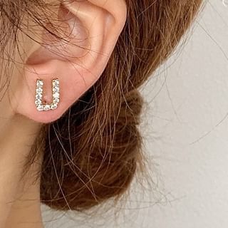 Rhinestone Lettering Ear Stud SpreePicky