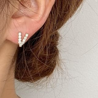 Rhinestone Lettering Ear Stud SpreePicky