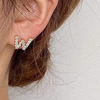 Rhinestone Lettering Ear Stud SpreePicky