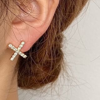 Rhinestone Lettering Ear Stud SpreePicky