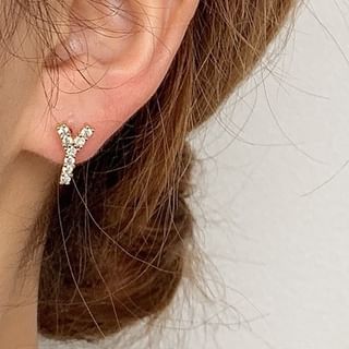 Rhinestone Lettering Ear Stud SpreePicky