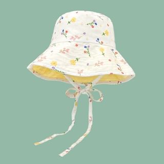 Floral Print Piped Bucket Hat SpreePicky