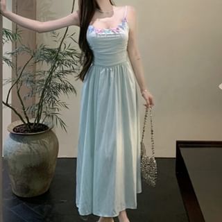 Spaghetti Strap Plain Midi A mySite