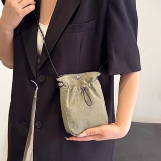 Plain Drawstring Crossbody Bag mySite