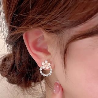 Flower Rhinestone Stud Earring mySite