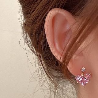 Heart Rhinestone Drop Earring mySite