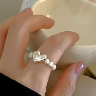 Heart Faux Pearl Ring mySite