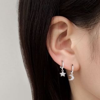 Moon / Star Alloy Drop Earring mySite