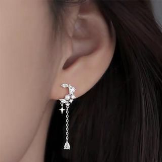 Moon & Star Alloy Dangle Earring mySite