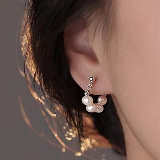 Faux Pearl Alloy Hoop Earring mySite