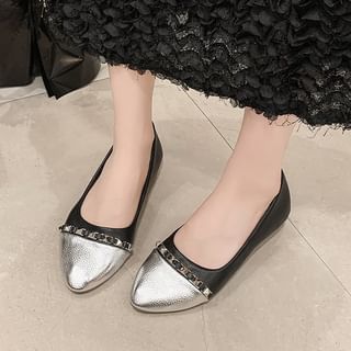 Cap Toe Studded Flats SpreePicky