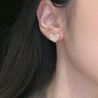 Rhinestone Heart Stud Earring mySite