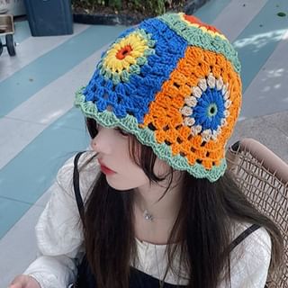 Floral Crochet Knit Hat SpreePicky