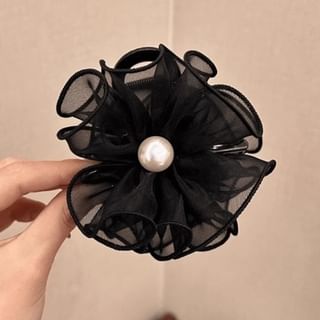 Faux Pearl Ruffle Trim Hair Tie SpreePicky