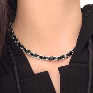 Faux Leather Twisted Chain Necklace SpreePicky