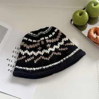 Patterned Knit Bucket Hat SpreePicky