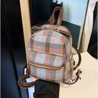 Plaid Zip Backpack SpreePicky