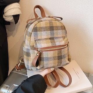 Plaid Zip Backpack SpreePicky