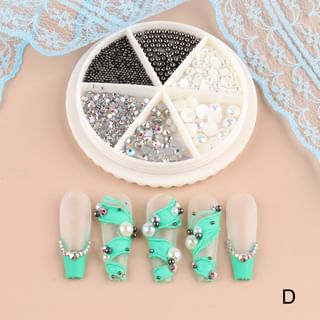 Faux Pearl / Metallic Bead / Rhinestone Nail Art Decoration / Set (Various Designs) SpreePicky