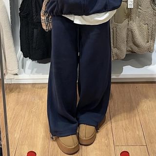 Plain Oversized Zip Jacket / Plaid Vest / Mid Waist Wide Leg Pants SpreePicky