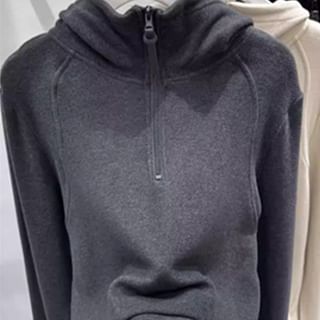 Half Zip Plain Hoodie SpreePicky