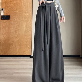 Plain Pants (Various Asymmetrical Wide High Designs) Leg Rise FashionChic