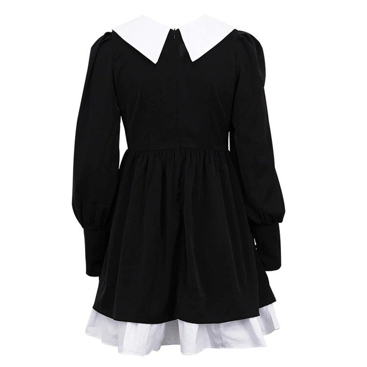 Elegant Beauty Black Collar Dress SpreePicky