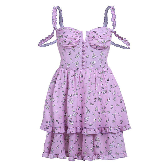 Purple Daisy Mini Dress SpreePicky
