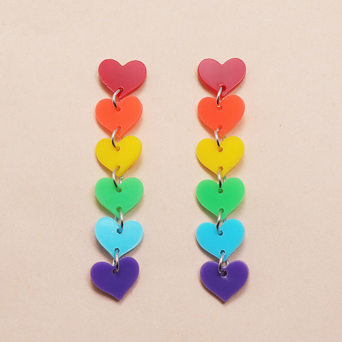 Colorful Heart Earrings Boogzel Clothing