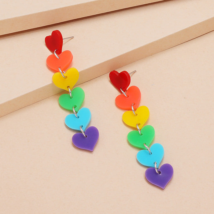 Colorful Heart Earrings Boogzel Clothing