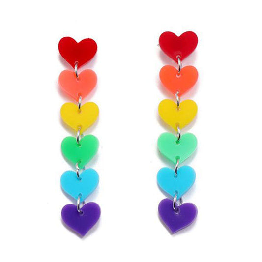 Colorful Heart Earrings Boogzel Clothing