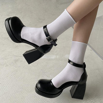 Black Lolita Platform Heels Boogzel Clothing