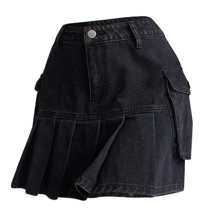 Black Campus Denim Skirt Boogzel Clothing