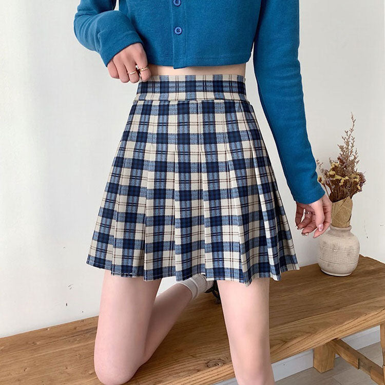 Vintage Campus Plaid Skirt Boogzel Clothing